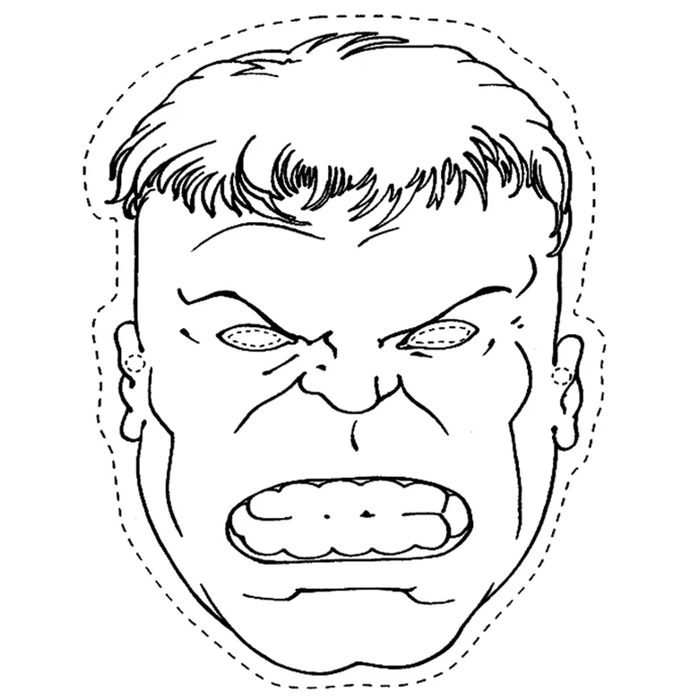 Desenho do rosto do Hulk para colorir
