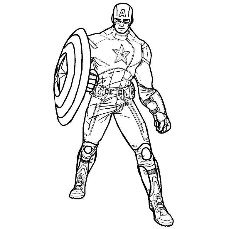 Desenho do Capitão América para colorir